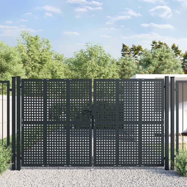 vidaXL Puutarhaportti antrasiitti 300x225 cm teräs -  Portit