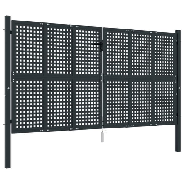 vidaXL Puutarhaportti antrasiitti 300x200 cm teräs - Portit