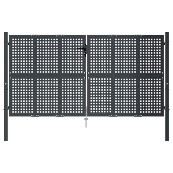 vidaXL Puutarhaportti antrasiitti 300x200 cm teräs - Portit
