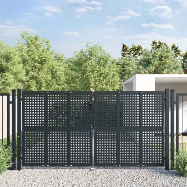 vidaXL Puutarhaportti antrasiitti 300x200 cm teräs - Portit