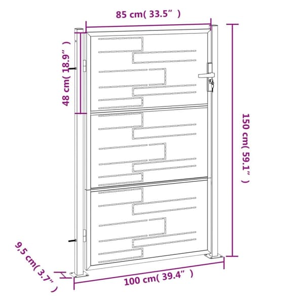 vidaXL havelåge 100x150 cm rustfrit stål -  Låger