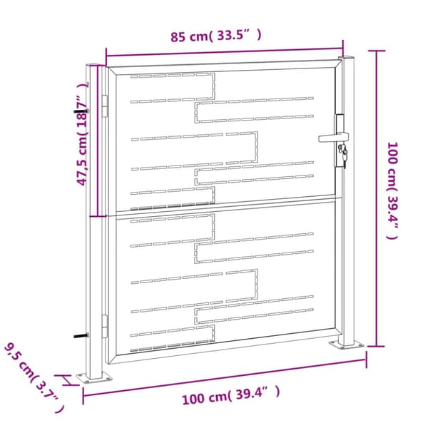 vidaXL havelåge 100x100 cm rustfrit stål -  Låger