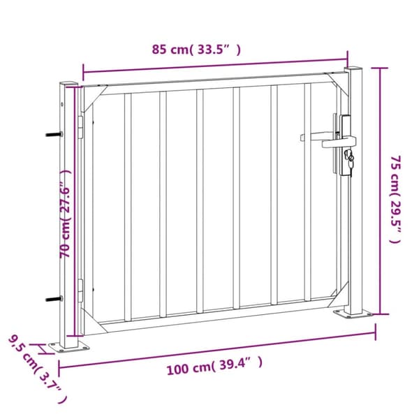 vidaXL Puutarhaportti 100x75 cm ruostumaton teräs -  Portit