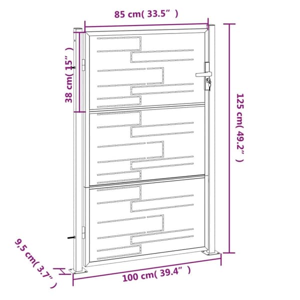 vidaXL Puutarhaportti 100x125 cm ruostumaton teräs -  Portit