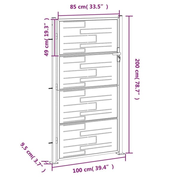 vidaXL havelåge 100x200 cm rustfrit stål -  Låger