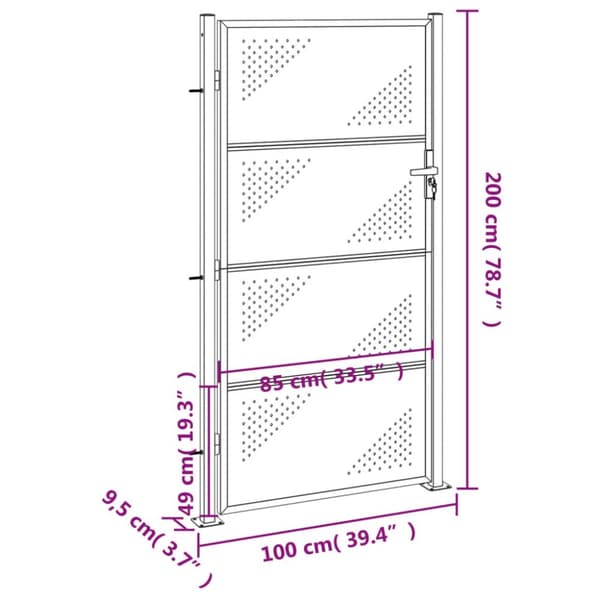 vidaXL havelåge 100x200 cm rustfrit stål -  Låger