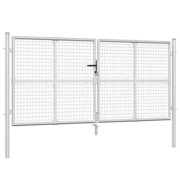The Living Store Puutarhan verkkoportti hopea 300x175 cm galvanoitu teräs -  Portit