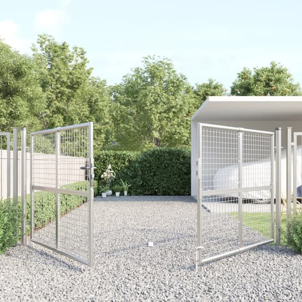 The Living Store Puutarhan verkkoportti hopea 300x175 cm galvanoitu teräs -  Portit