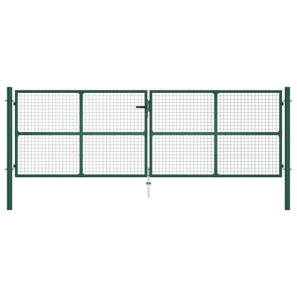 The Living Store Trädgårdsgrind stål 400x125 cm grön -  Grindar