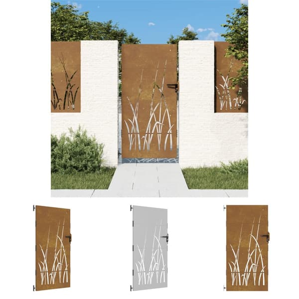 The Living Store Puutarhaportti 85x175 cm corten teräs ruohokuvio - Portit