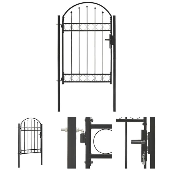 The Living Store hegnslåge med buet top stål 100 x 150 cm sort -  Låger