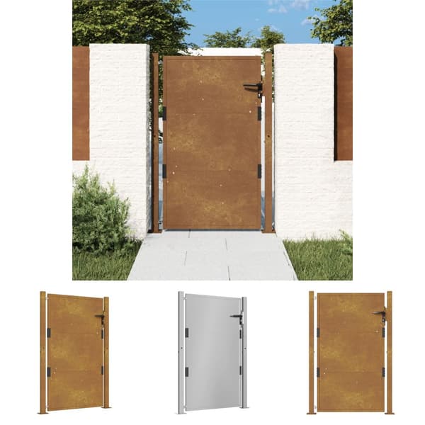 The Living Store Puutarhaportti 105x155 cm corten teräs -  Portit