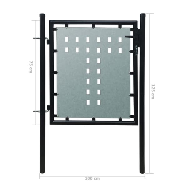 The Living Store hegnslåge enkeltdørs 100x125 cm sort -  Låger