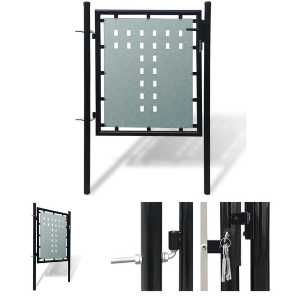 The Living Store Yksiovinen Aitaportti musta 100 x 125 cm -  Portit