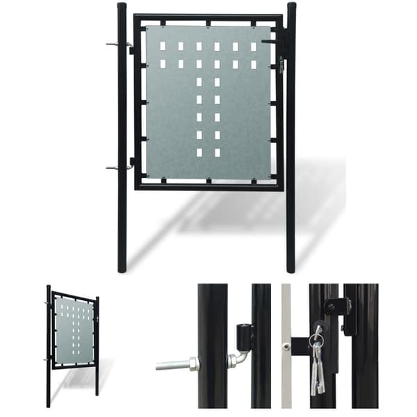 The Living Store Yksiovinen Aitaportti musta 100 x 150 cm -  Portit