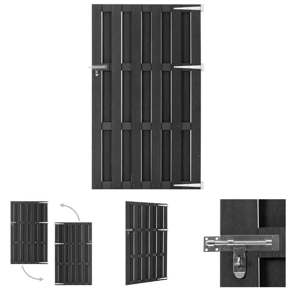 The Living Store Puutarhaportti WPC 100x180 cm harmaa -  Portit