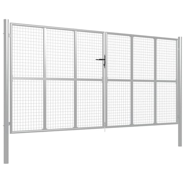 The Living Store Puutarhaportti galvanoitu teräs 415x250 cm hopea - Portit