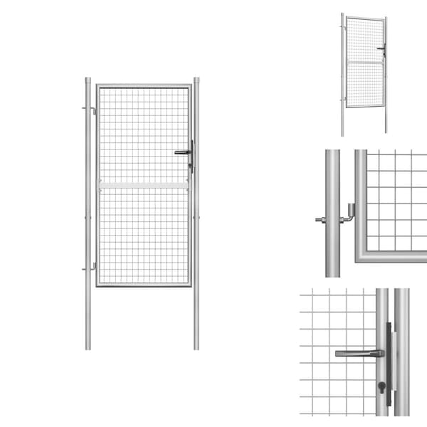 Portit - Living Puutarhaportti galvanoitu teräs 105x200 cm hopea