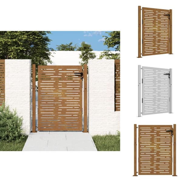 Portit - Living Puutarhaportti 105x130 cm corten teräs raitakuvio