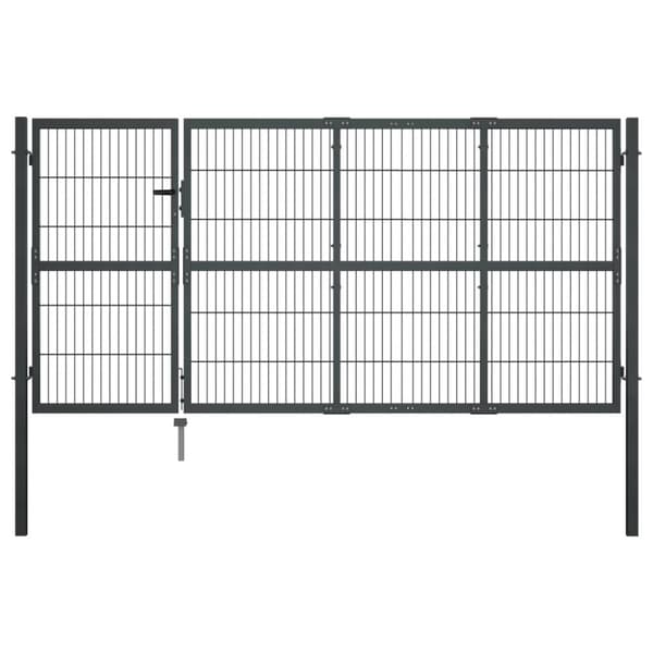 Grindar - Living Grind med stolpar stål 350x120 cm antracit
