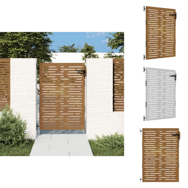 Portit - Living Puutarhaportti 85x150 cm corten teräs raitakuvio