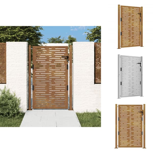 Portit - Living Puutarhaportti 105x130 cm corten teräs raitakuvio