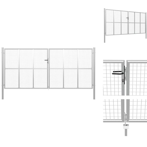 Grindar - Living Trädgårdsgrind galvaniserat stål 415x250 cm silver