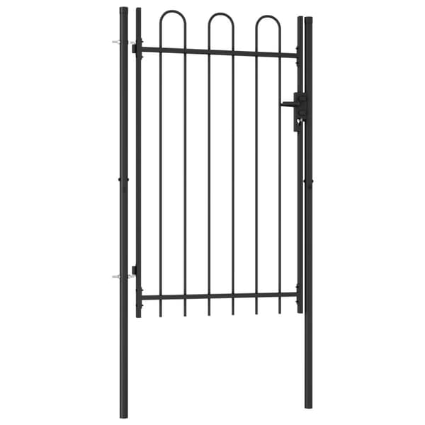 Hegnslåge med buet top stål 1 x 1,5 m sort - Hegnslåge - Hegnslåger - Home & Living