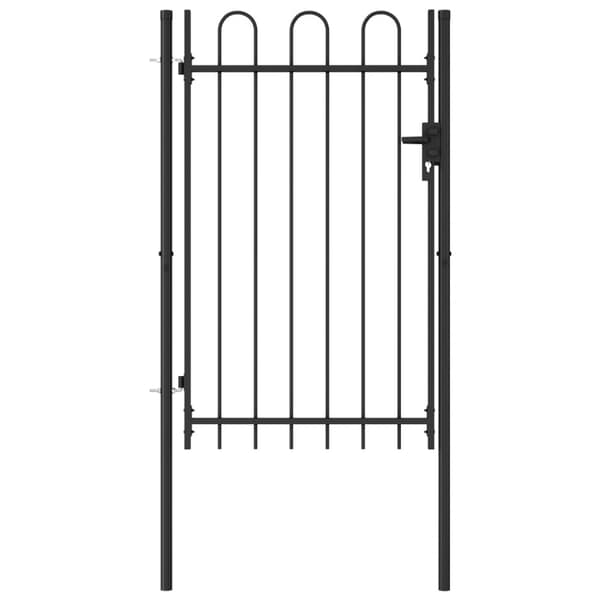 Hegnslåge med buet top stål 1 x 1,5 m sort - Hegnslåge - Hegnslåger - Home & Living