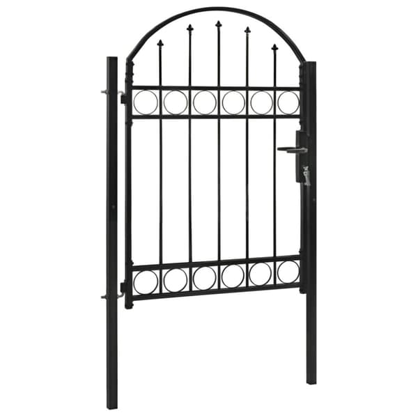 Hegnslåge med buet top stål 100 x 125 cm sort - Hegnslåge - Hegnslåger - Home & Living