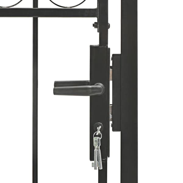 Hegnslåge med buet top stål 100 x 125 cm sort - Hegnslåge - Hegnslåger - Home & Living