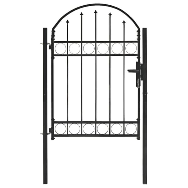 Hegnslåge med buet top stål 100 x 125 cm sort - Hegnslåge - Hegnslåger - Home & Living