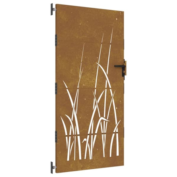 Puutarhaportti 85x175 cm corten teräs ruohokuvio - Puutarhaportti - Puutarhaportit - Home & Living