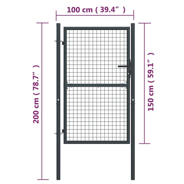 Havelåge i trådnet galvaniseret stål 100x200 cm grå - Havelåge - Havelåger - Home & Living