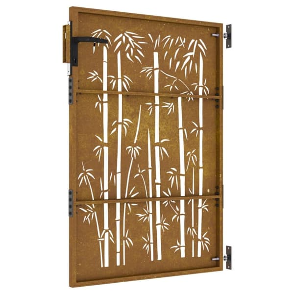 Puutarhaportti 85x125 cm corten teräs bambukuvio - Puutarhaportti - Puutarhaportit - Home & Living