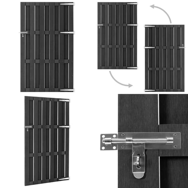 Puutarhaportti WPC 100x180 cm harmaa - Puutarhaportti - Puutarhaportit - Home & Living