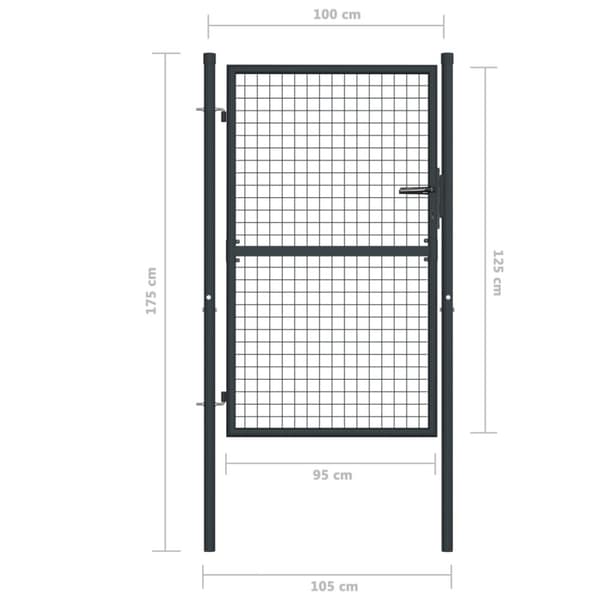 Havelåge i trådnet 100 x 175 cm galvaniseret stål grå - Havelåge - Havelåger - Home & Living