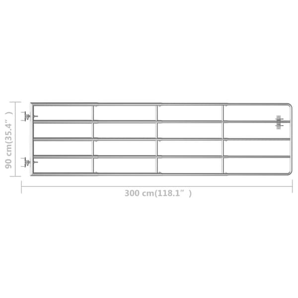 Marklåge 5 dele (115-300)x90 cm stål sølvfarvet - Markport - Markporte - Home & Living