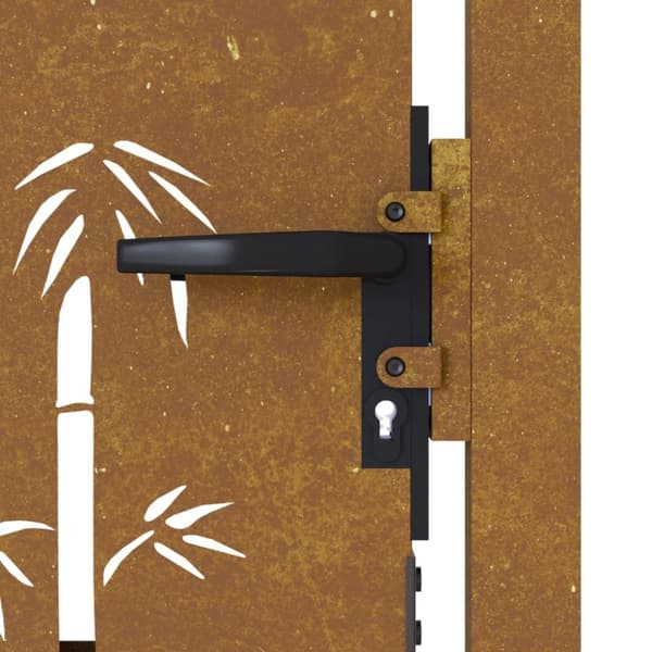 Puutarhaportti 105x130 cm corten teräs bambukuvio - Puutarhaportti - Puutarhaportit - Home & Living