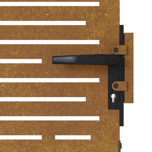 Puutarhaportti 85x200 cm corten teräs raitakuvio - Puutarhaportti - Puutarhaportit - Home & Living