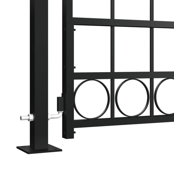 hegnslåge med buet top og 2 pæle 105 x 204 cm sort