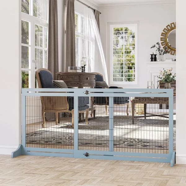 Rootz Dog Gate - Trappport - Justerbar i höjdled - Fällbart stängsel för djur - Dörröppning - Hall - Små och medelstora hundar - Grå + Svart - 183cm x