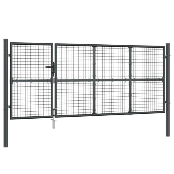 gitterlåge til havehegn 350x175 cm galvaniseret stål mørkegrå