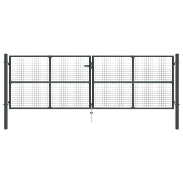 havelåge i trådnet galvaniseret stål 400 x 175 cm grå