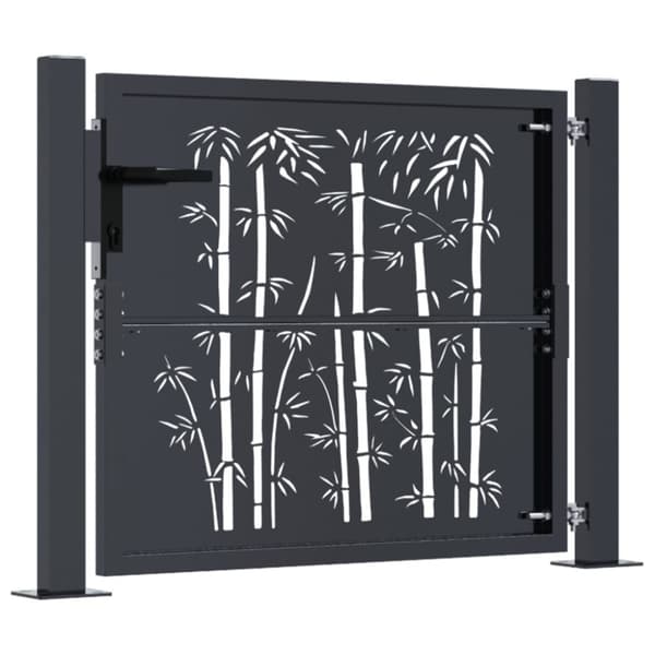 havelåge 105x105 cm stål bambusdesign antracitgrå