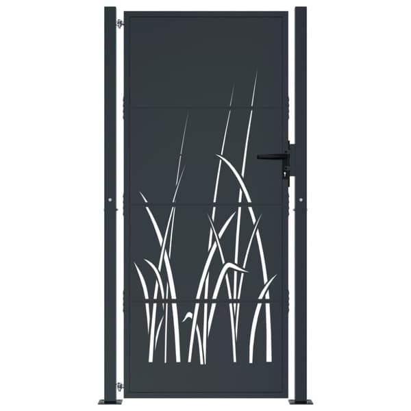 havelåge 105x180 cm stål græsdesign antracitgrå