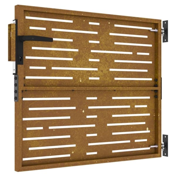 Puutarhaportti 85x100 cm corten teräs raitakuvio