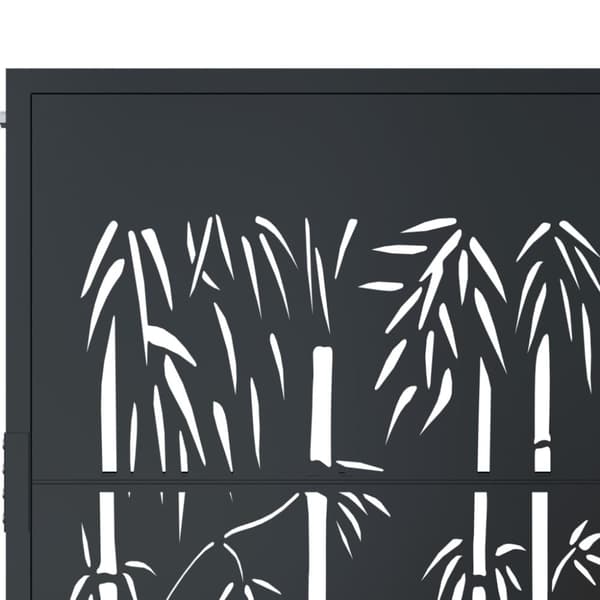 Puutarhaportti antrasiitti 105x205 cm teräs bambukuvio