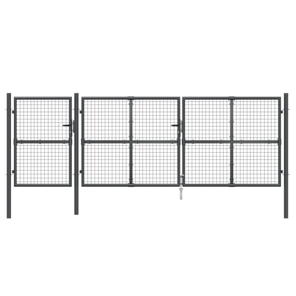 Puutarhan verkkoportti antrasiitti 400x175 cm galvanoitu teräs