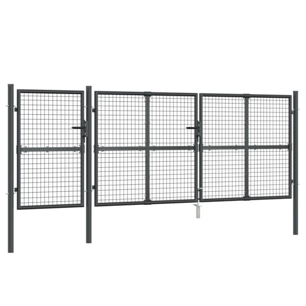 Puutarhan verkkoportti antrasiitti 400x175 cm galvanoitu teräs